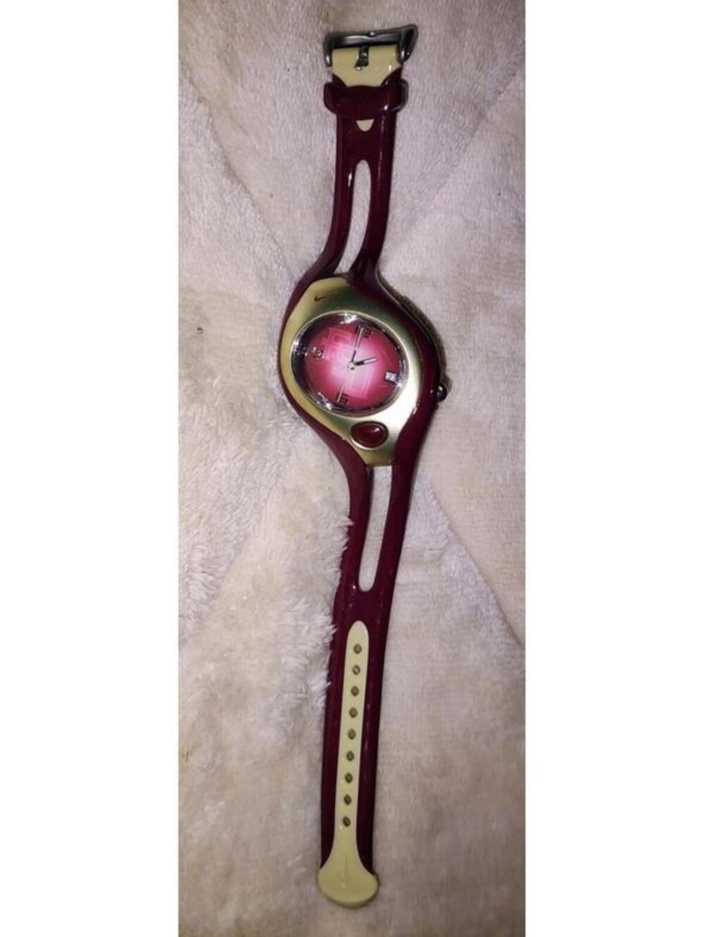 Nike Watch FSU Florida State University Sminoles Football Burgundy Rubber